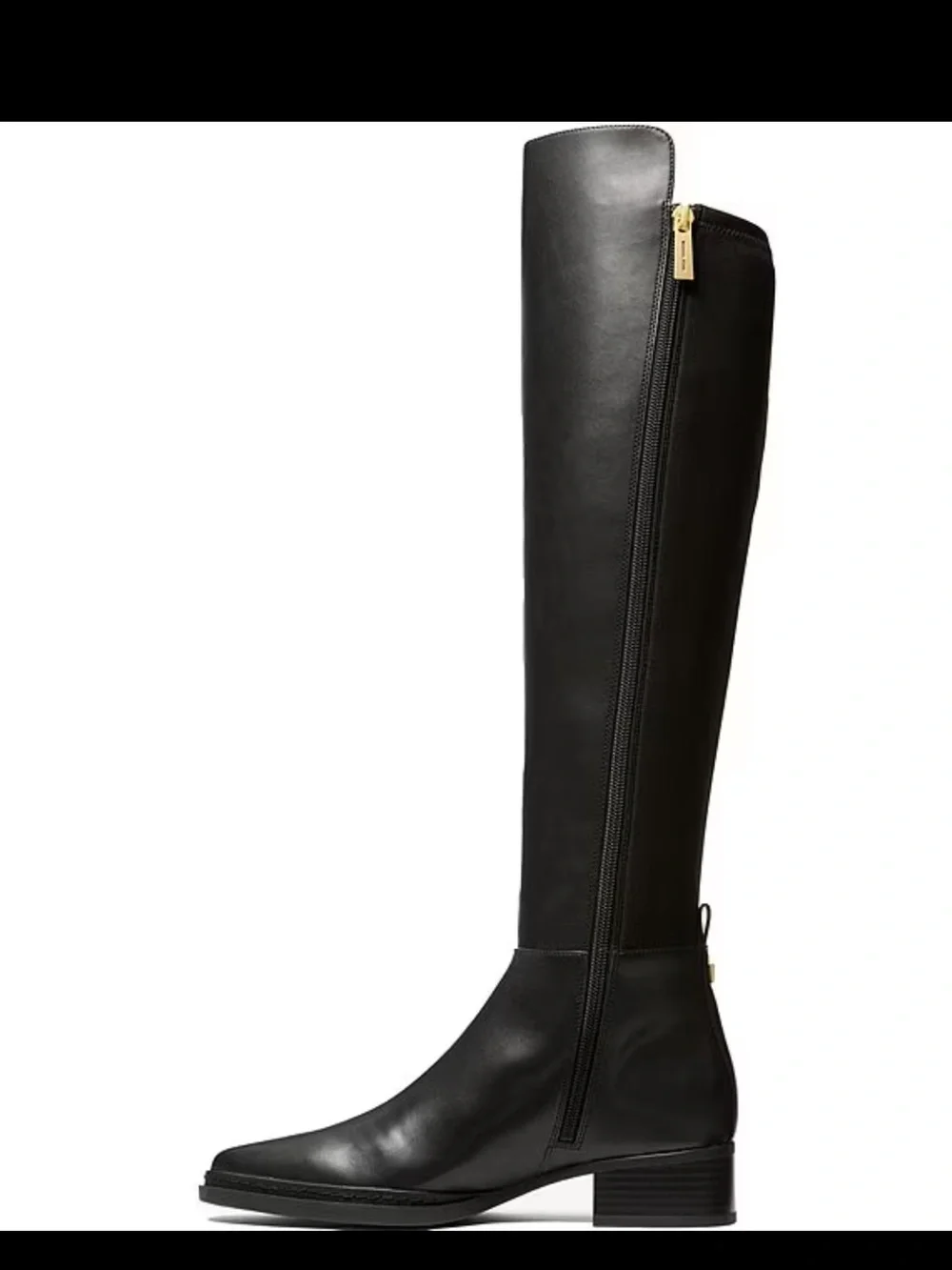 Michael Kors Lex Stretch Leather Knee High Boots Black Size 6M NWT